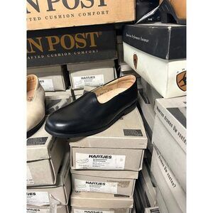 Vintage Hartjes‎ Women's Mary Jane Flats In Black Leather 30462